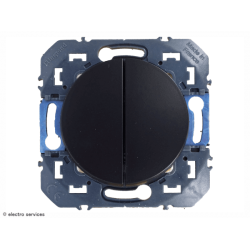 Interrupteur ou Va-et-vient + Poussoir Dooxie - Noir - LEG95266