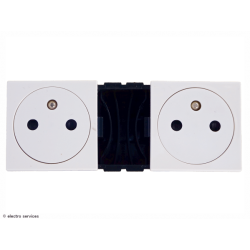 Double prise de courant 2P+T Surface Mosaic Legrand - Blanc - LEG77134