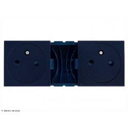 Double prise de courant 2P+T Surface Mosaic Legrand - Noir - LEG79134L