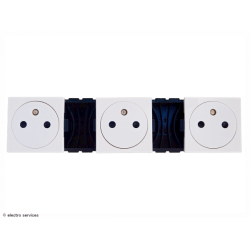 Triple prise de courant 2P+T Surface Mosaic Legrand - Blanc - LEG77136