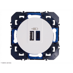Double chargeur 1 USB type-A + 1 USB type-C Dooxie - Blanc - LEG600349