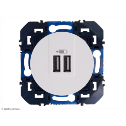 Double chargeur USB type-A Dooxie - Blanc - LEG600343
