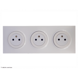 Triple prise de courant Surface Dooxie complet Blanc - Sans griffes - DCB016