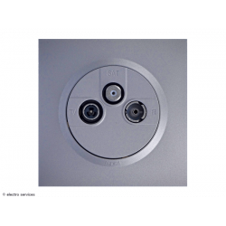 Prise TV-R-SAT Dooxie complet Alu - Avec griffes - DCA021G