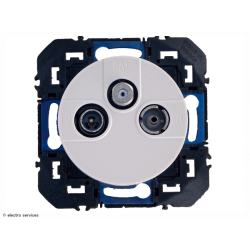 Prise TV-R-SAT 1 câble Dooxie - Blanc - LEG600353