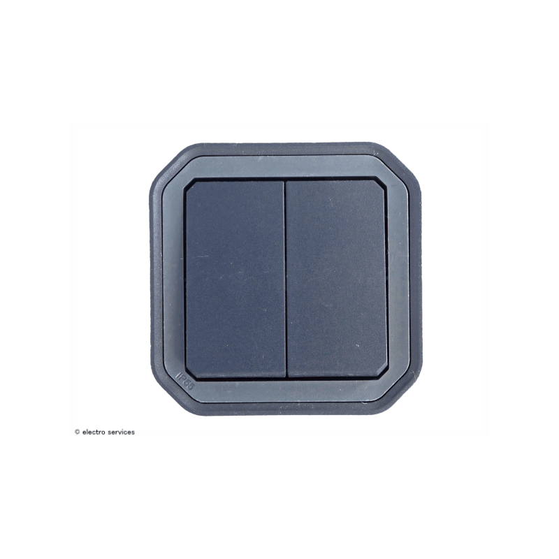 Interrupteur Double Va-et-vient Legrand Plexo 55 10A 250V - Gris - Neuf