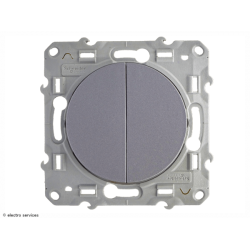 Double  Va-et-vient Schneider      Odace - Aluminium - SCHS530214