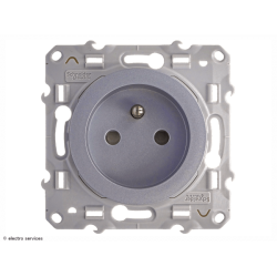 Prise de courant 2P+T Schneider Odace - Aluminium - SCHS530059