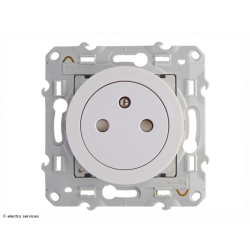 Prise de courant 2P+T affleurante Schneider Odace - Blanc - SCHS520052