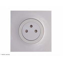 Prise de courant Odace Complet Blanc - Avec griffes - OCB005G