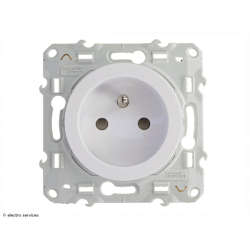 Prise de courant 2P+T Schneider Odace - Blanc - SCHS520059