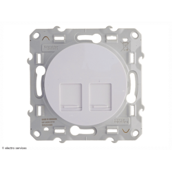Prise double RJ45 cat.6 STP Schneider Odace - Blanc - SCHS520486