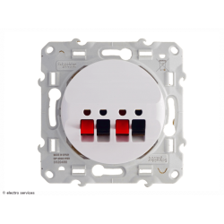 Prise haut-parleur Schneider Odace - 2 sorties - Blanc - SCHS520488