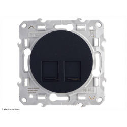 Prise double RJ45 cat.6 STP Schneider Odace - Anthracite - SCHS540486
