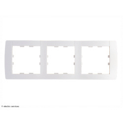 Plaque Kallysta classic horizontale 3 postes - Blanc - HAGWK403
