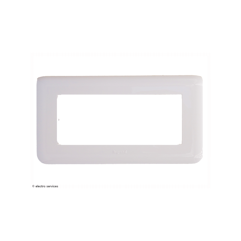 Plaque Double Horizontale Blanche Mosaic 45 Legrand + Support – Neuf De Stock