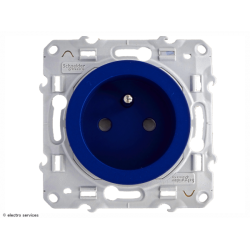 Prise de courant 2P+T Schneider Odace - Cobalt - SCHS550049