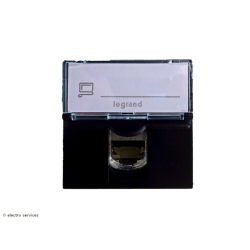 Prise RJ45 catégorie 6FTP Mosaic Legrand 2 modules - Noir - LEG79176L