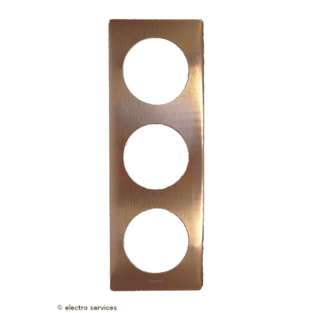 Plaque Céliane™ Métal 3 postes Legrand | Finition premium Copper