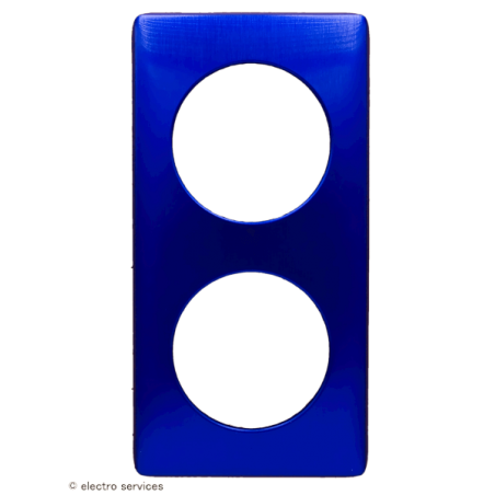 Plaque Céliane™ Métal 2 postes Legrand | Finition design Bleu nuit