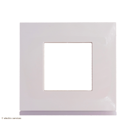 Plaque 1 poste horizontale Hager Gallery – finition électrique design et colorée-blanc