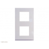 Plaque horizontale Hager Gallery – 2 postes, coloris blanc