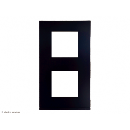 Plaque horizontale Hager Gallery – 2 postes, coloris noir