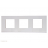 Plaque horizontale Hager Gallery – 3 postes, coloris blanc
