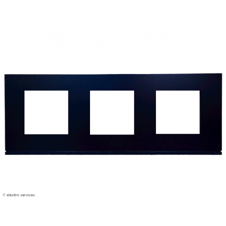 Plaque horizontale Hager Gallery – 3 postes, coloris noir