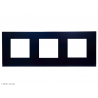Plaque horizontale Hager Gallery – 3 postes, coloris noir