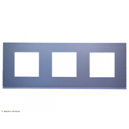 Plaque horizontale Hager Gallery – 3 postes, coloris titane