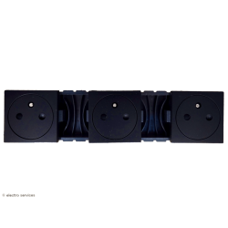 Triple prise de courant 2P+T Surface Mosaic Legrand - Noir - LEG79136L