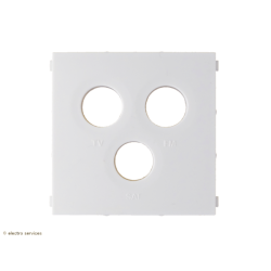 Enjoliveur Kallysta pour prise TV+FM+SAT - Blanc - WK742B