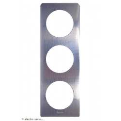 Plaque Céliane™ Métal 3 postes Legrand | Finition premium Aluminium
