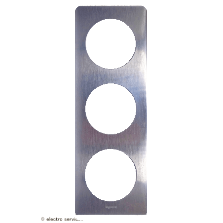 Plaque Céliane™ Métal 3 postes Legrand | Finition premium Aluminium