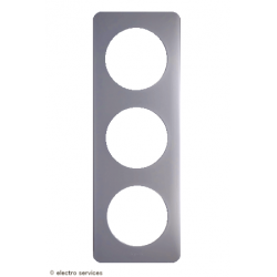 Plaque Céliane™ Métal 3 postes Legrand | Finition premium Alu naturel