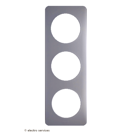 Plaque Céliane™ Métal 3 postes Legrand | Finition premium Alu naturel