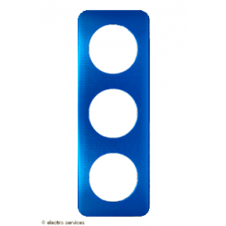 Plaque Céliane™ Métal 3 postes Legrand | Finition premium Bleu nuit