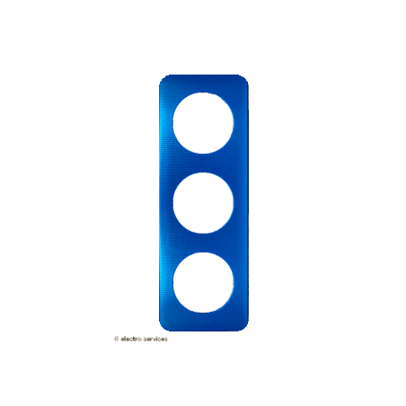 Plaque Céliane™ Métal 3 postes Legrand | Finition premium Bleu nuit
