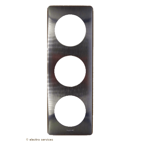 Plaque Céliane™ Métal 3 postes Legrand | Finition premium Tungstène