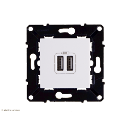 Prise chargeur double USB Evolution Arnould - Blanc - ARN64037