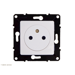 Prise de courant 2P+T affleurante bornes automatique 16A Evolution - Blanc - ARN64034