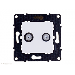 Prise TV double câblo-opérateur Evolution Arnould - Blanc - ARN64081