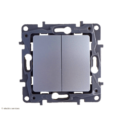 Double Poussoir Legrand Niloé - Argent  - LEG96665