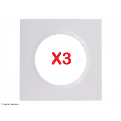 Plaque carrée dooxie 1 poste - lot de 3 - Blanc - LEG600801-LOT DE 3