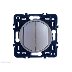 Double poussoir ou poussoir inverseur Céliane Legrand - Titane - LEG99781