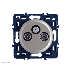 Prise TV-R-SAT étoile blindée - classe A compatible 4G Lte Céliane Legrand - Titane - LEG99768