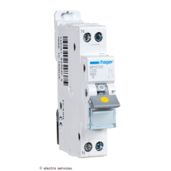 Disjoncteur 25A 1P+N courbe C 3kA Hager MFN725 1 module