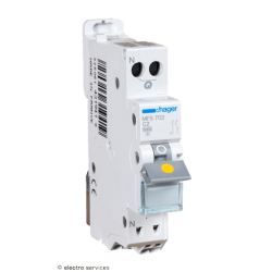 Disjoncteur automatique 2A 1P+N courbe C Hager MFS702 3kA