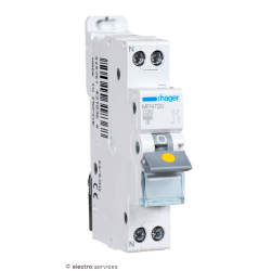 Disjoncteur 20A 1P+N courbe C 3kA Hager MFN720 1 module